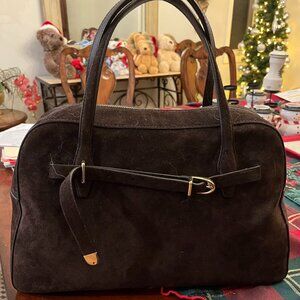 Madewell Belted Suede Satchel in Dark Carob - BRAND NEW!